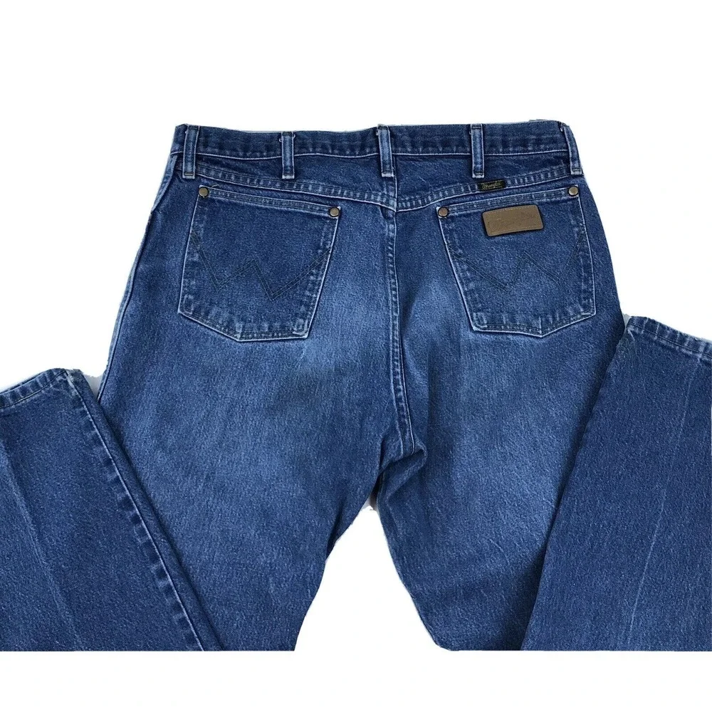 Wrangler 13MWZ Men's‎ Straight Leg Denim Blue Jeans Size 38x30 Cowboy Rodeo Cut